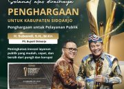 Plt Bupati Sidoarjo Subandi Raih Penghargaan Kepala Daerah Award 2024