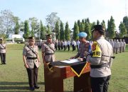Rotasi Jabatan, Kapolres Lampung Utara Pimpin Upacara Penyerahan Jabatan Kabag Ops dan Serah Terima Jabatan Dua Kapolsek