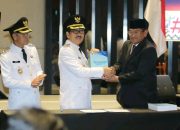 GUBERNUR LAMPUNG PIMPIN SERTIJAB PJ BUPATI LAMPUNG UTARA DENGAN BUPATI TERPILIH DR. IR. H. HAMARTONI AHADIS, M.SI., DAN ROMLI, S.KOM., S.H., M.H.