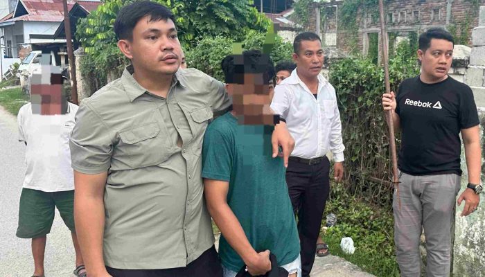 KURANG 24 JAM,POLSEK KOTA UTARA DAN TEAM RAJAWALI AMANKAN PELAKU PENGANIAYAAN DENGAN SAJAM