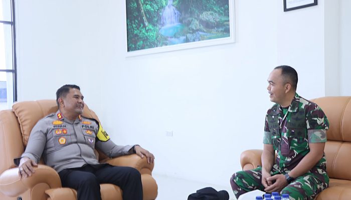 Kapolres Aceh Timur Sambut Kunjungan Silaturahmi Danyon TP 853/BRB