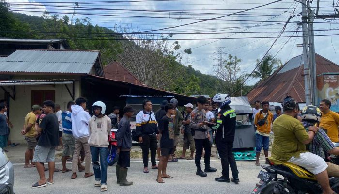 Sat Lantas Polresta Gorontalo Kota Lakukan Olah TKP Lakalantas Yang Mengakibatkan 1 Orang MD