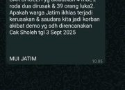 WA MISTERIUS Pesan Misterius Soal Demo 3 September, Adu Domba, Fakta, atau Ketar-Ketir?