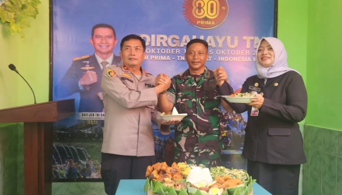 Sinergi TNI–Polri di HUT TNI ke-80, Kapolsek Gedangan Hadiri Acara di Koramil 0816/17 Gedangan