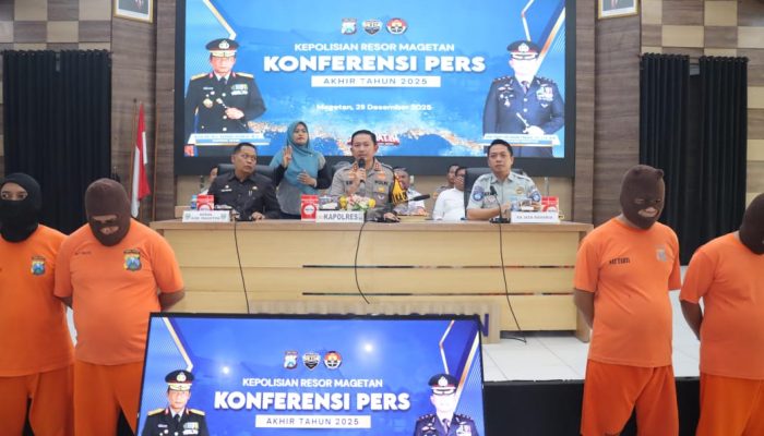 Polres Magetan Rilis Akhir Tahun 2025: 157 Kasus Kriminal dan 34 Kasus Narkoba Terungkap