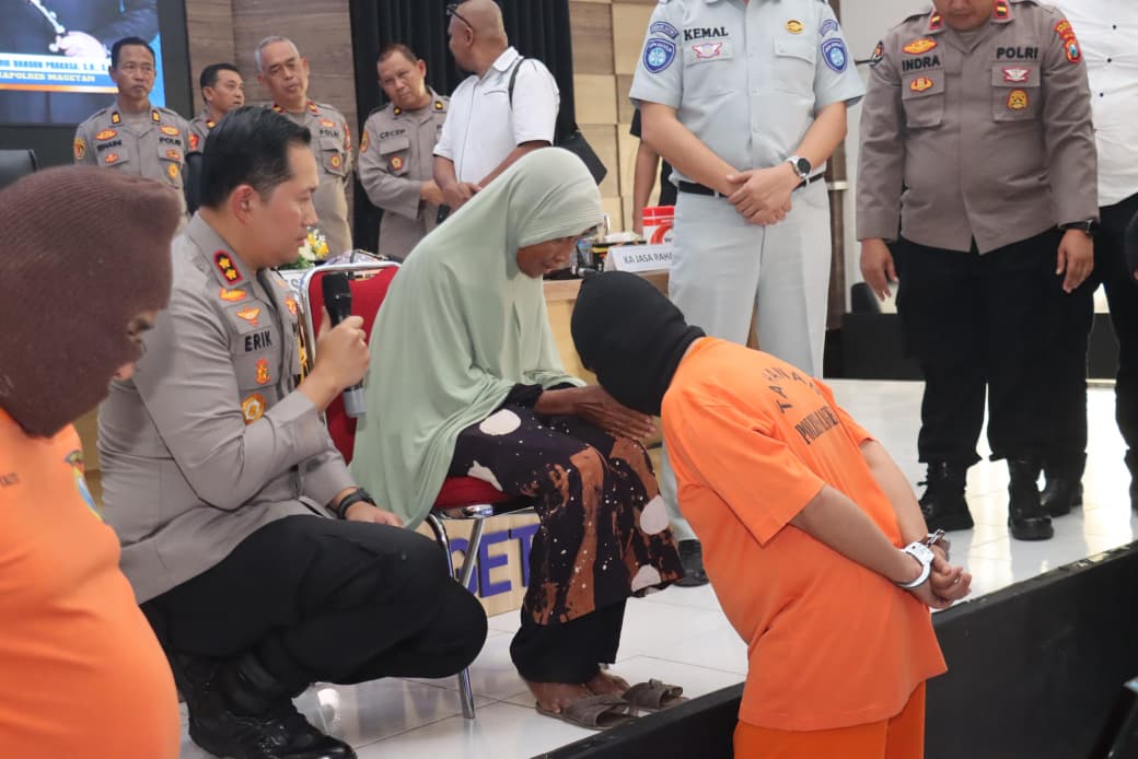 Polres Magetan mengamankan pelaku kekerasan terhadap nenek lansia