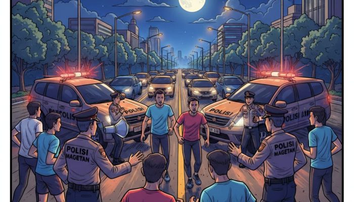 Balap Orang Viral Ganggu Arus Lalin, Polsek Maospati Bertindak Cepat dan Himbau Warga Isi Ramadhan dengan Kegiatan Positif