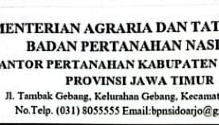 BERITA KEHILANGAN: PENGUMUMAN TENTANG SERTIPIKAT HILANG
