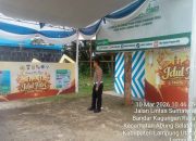 Personel Sat Lantas Polres Lampung Utara Cek Pembangunan Pos Pengamanan Ops Ketupat Krakatau 2026