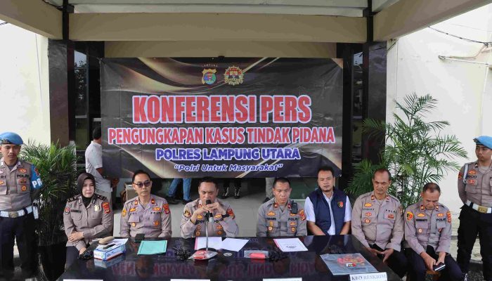 Polres Lampung Utara Ungkap 4 Kasus Kejahatan dalam Sepekan, Pelaku Curanmor Bersenpi Viral Berhasil Ditangkap