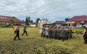 Sat Samapta Polres Lampung Utara Tingkatkan Kemampuan Dalmas Jelang May Day