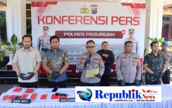 Polres Pasuruan Amankan 5 Tersangka Kasus Tambang Andesit Ilegal di Purwosari