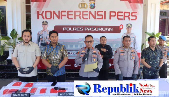 Polres Pasuruan Amankan 5 Tersangka Kasus Tambang Andesit Ilegal di Purwosari