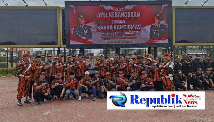 Apel Kebangsaan dan Penguatan Sabuk Pengaman Kamtibmas Digelar di Mapolresta Sidoarjo, PAC PP Sedati Turut Hadir