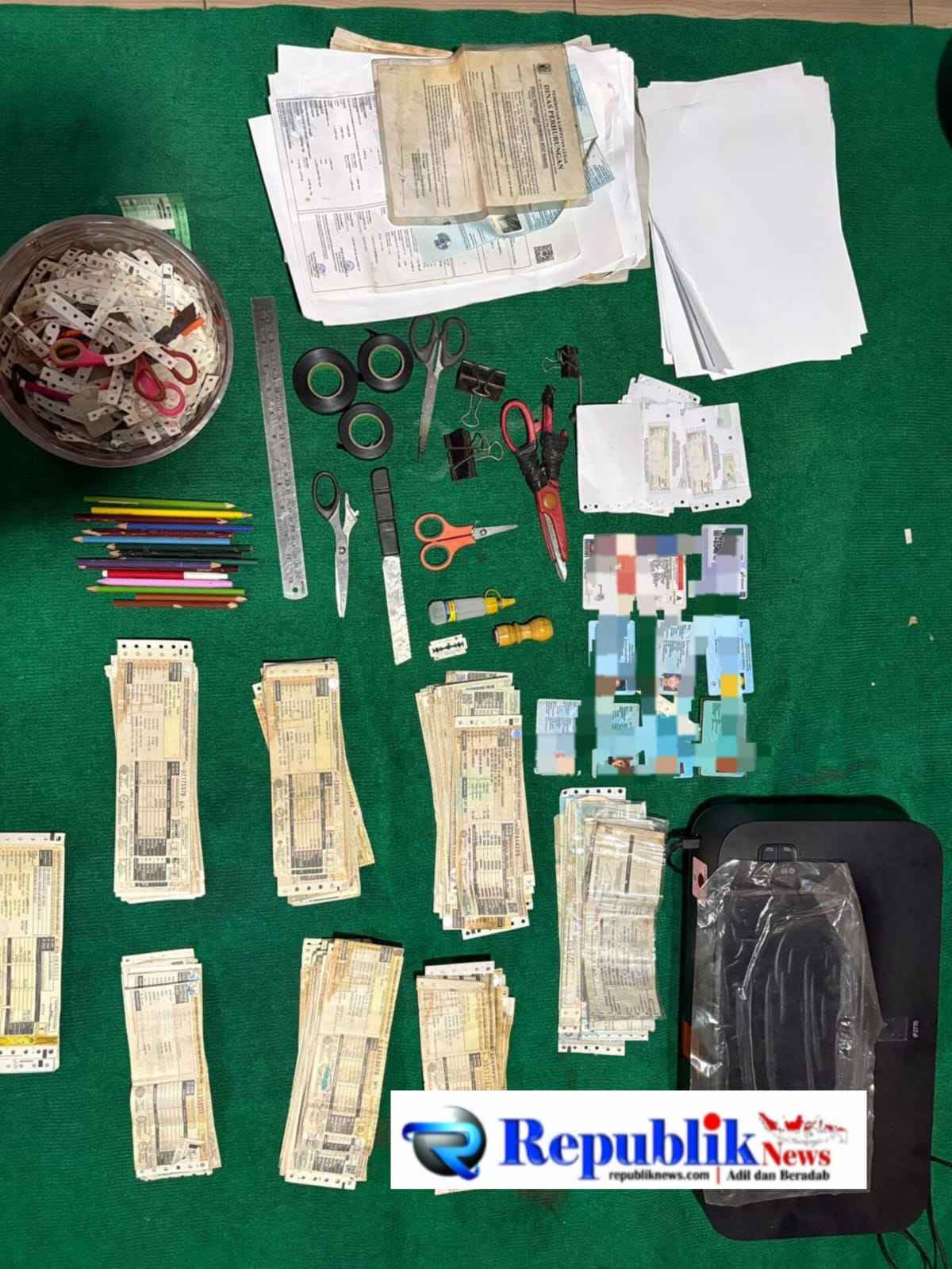 Foto : Barang bukti yang diamankan.