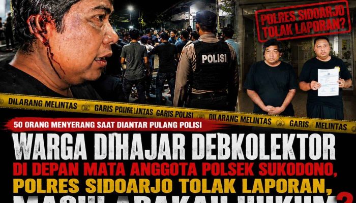 Warga Dihajar Debt Collector di Depan Mata Anggota Polsek Sukodono, Korban Mengaku Laporannya Ditolak Polres, Masih Adakah Hukum