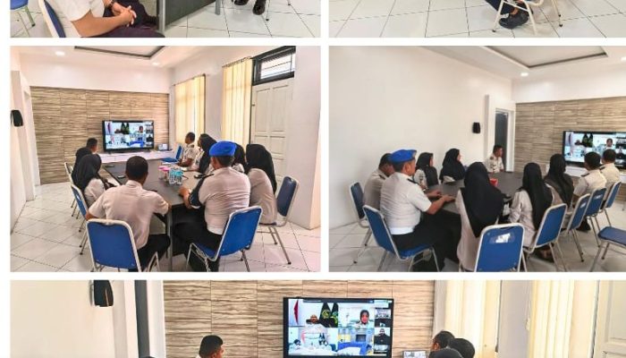 Perkuat Tata Kelola Bama, Plh. Kalapas bersama Jajaran Binadik ikuti Bimtek Simonev Bama melalui Zoom