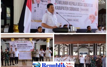 Foto : 230 calon Kades di Sidoarjo meneken deklarasi damai.
