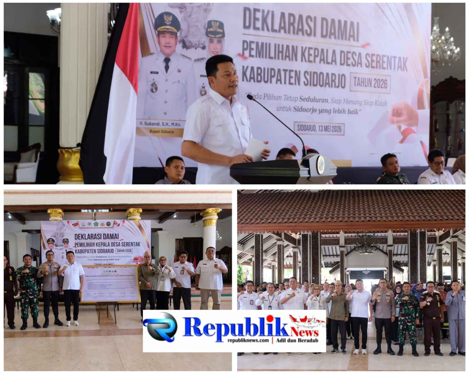 Foto : 230 calon Kades di Sidoarjo meneken deklarasi damai.