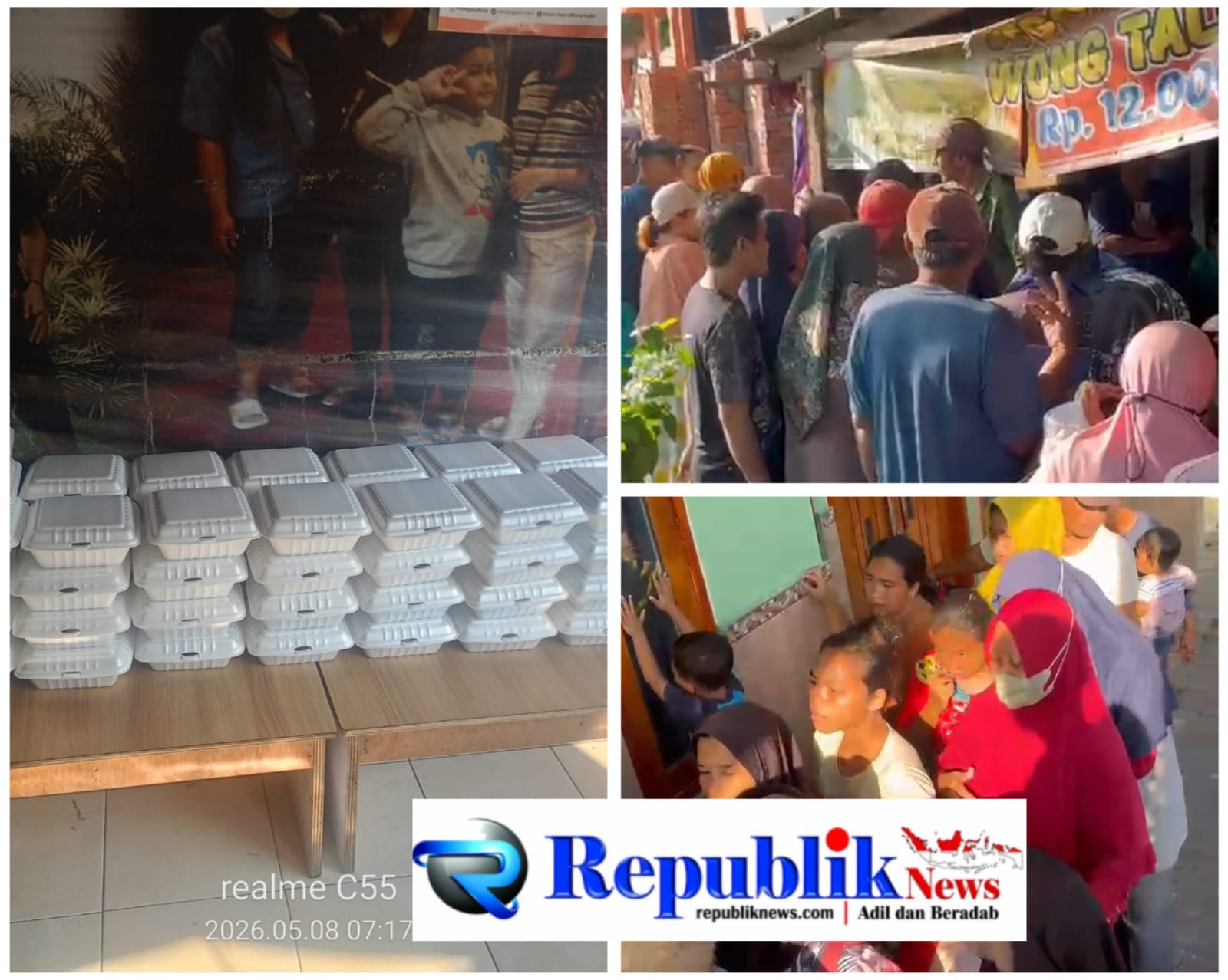 Foto : Jumat berkah di Gapura pintu masuk Perum Mutiara Citra Garden Kecamatan Candi Sidoarjo.