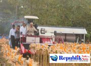 Foto : Presiden Prabowo dan Kapolri panen raya jagung nasional di Tuban.