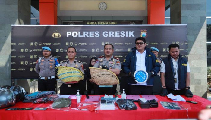 Kapolres Gresik Ungkap Lima Kasus Kejahatan, Korban Bersyukur Motor dan Barang Berharga Kembali