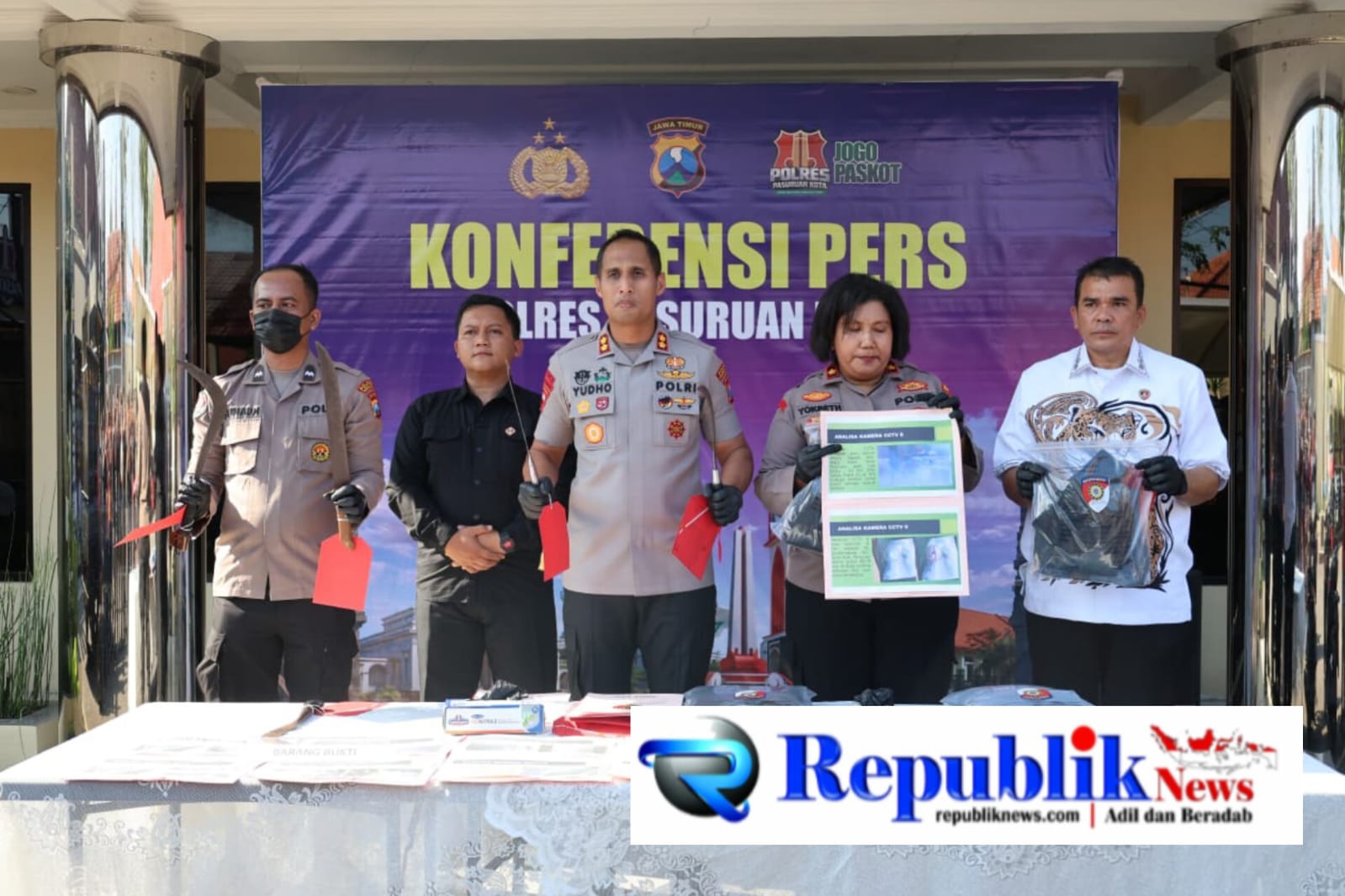 Foto: Polres Pasuruan menunjukkan barang bukti.