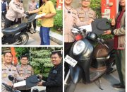 Foto : Polres Gresik mengembalikan 3 motor korban curanmor dan begal tanpa biaya.