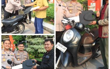 Polres Gresik Kembalikan 3 Motor Korban Curanmor dan Begal Tanpa Biaya