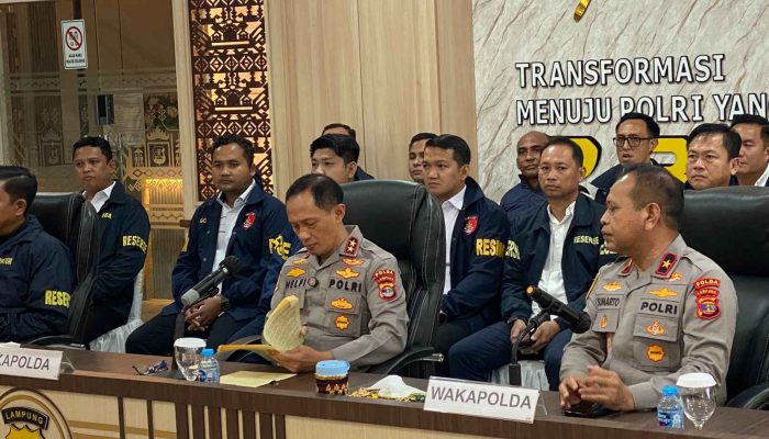 Tim Tekab 308 Presisi Polres Lampung Utara Ikuti Rilis Ungkap Kasus 3C Bersama Polda Lampung
