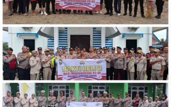 Hari Bhayangkara Ke-80, Polres Lampung Utara Gelar Bakti Religi di Masjid, Gereja dan Wihara