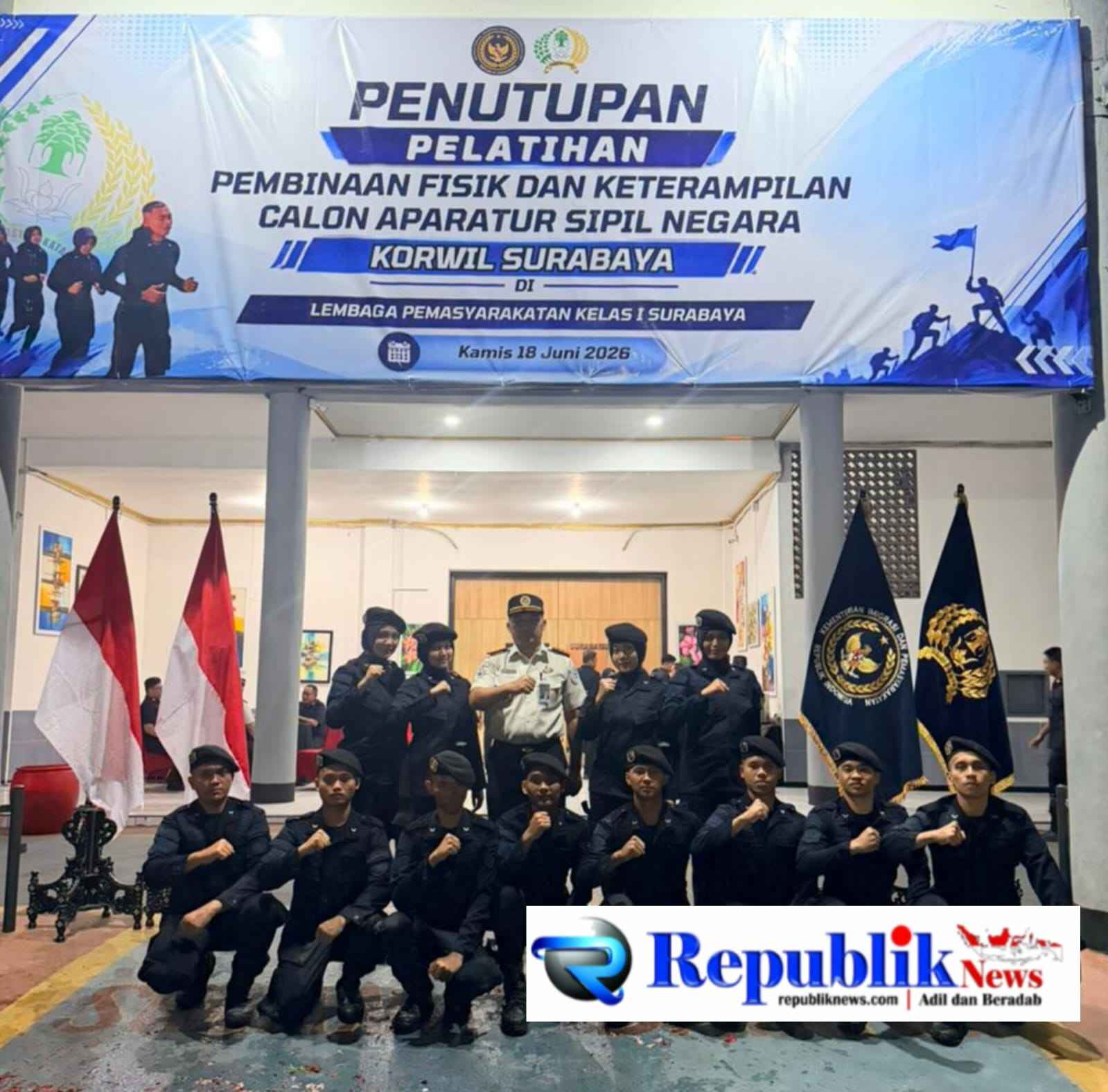 Foto : 62 CPNS ,Pemasyarakatan korwil Surabaya jalani pembaretan.