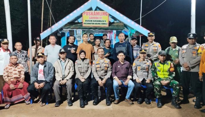 Tim Subdit Polmas Polda Lampung Lakukan Penilaian Lomba Satkamling di Lampung Utara dalam Rangka HUT Bhayangkara ke-80