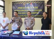 Foto : Polres pelabuhan tanjung perak mengamankan tersangka pencuri komponen panel TL di Surabaya.