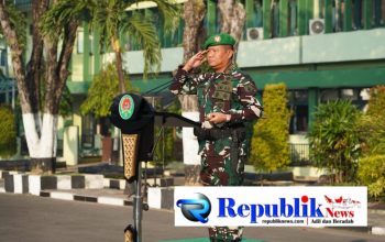 Foto : Danrem 084/BJ, Brigjen TNI Kohir pimpin Upacara 17-an di Lapangan Makorem 084/BJ.