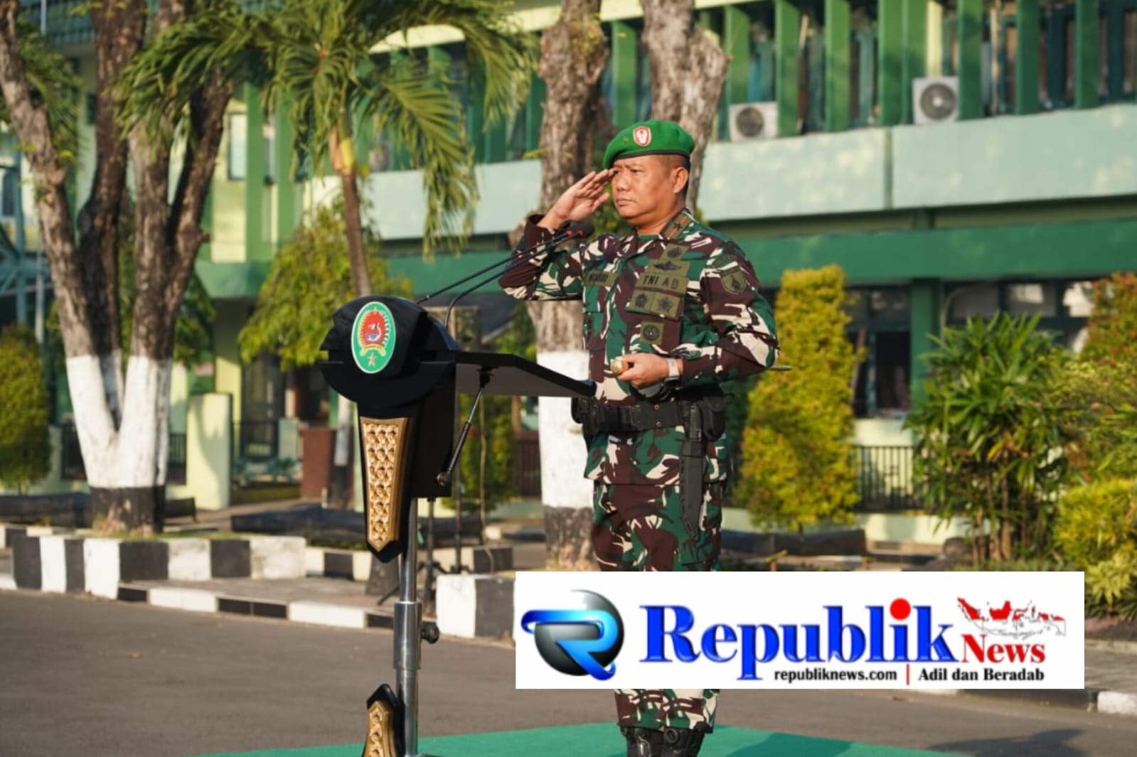 Foto : Danrem 084/BJ, Brigjen TNI Kohir pimpin Upacara 17-an di Lapangan Makorem 084/BJ.