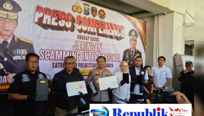 Polrestabes Surabaya Amankan 45 Tersangka Hasil Pengembangan Penyidikan Kasus Siber Internasional