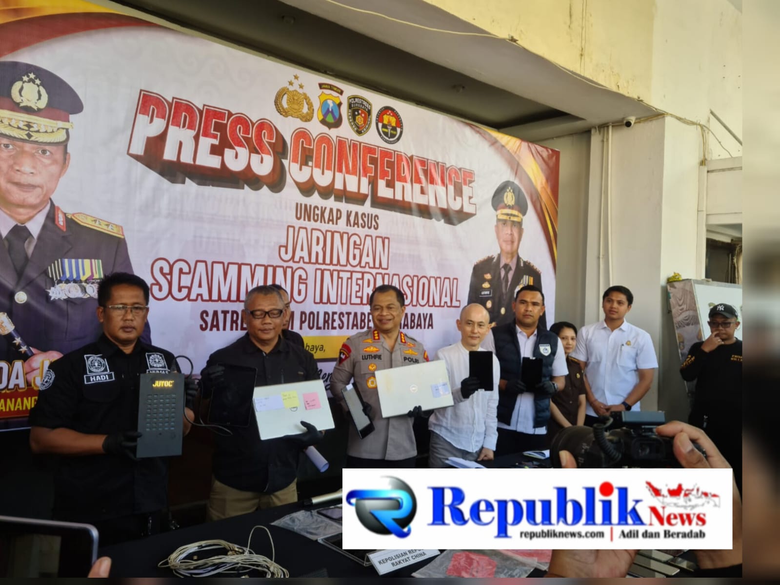 Foto : Polrestabes Surabaya amankan 45 Tersangka.