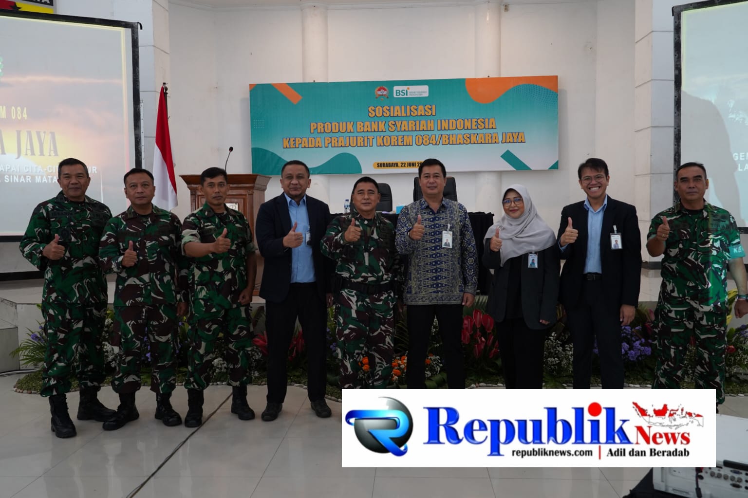 Foto : Bank Syariah Indonesia hadir di Korem 084 mendorong literasi keuangan syariah bagi prajurit dan keluarga.