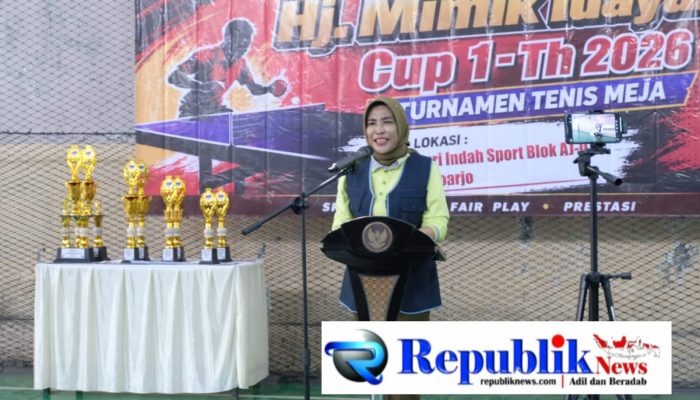 Wabup Mimik Idayana Buka Turnamen Tenis Meja Cup I 2026, Dorong Lahirnya Atlet Berprestasi dan Perkuat Kebersamaan