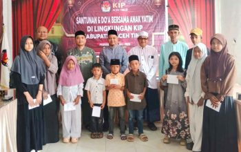 Jalankan Instruksi Pusat,KIP Aceh Timur Gelar Santunan dan Doa Bersama Anak-anak Yatim