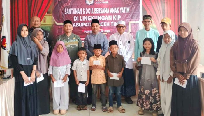 Jalankan Instruksi Pusat,KIP Aceh Timur Gelar Santunan dan Doa Bersama Anak-anak Yatim