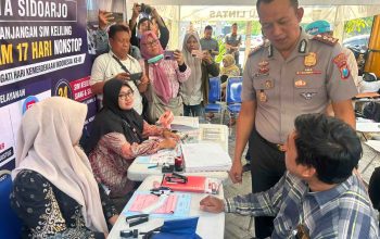 Satlantas Polresta Sidoarjo Hadirkan Layanan Perpanjangan SIM Keliling 24 Jam Selama 17 Hari Non Stop