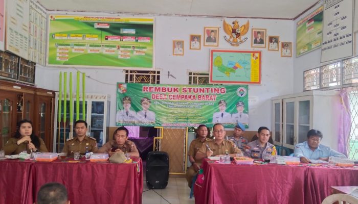 Bhabinkamtibmas Polsek Sungkai Jaya Hadiri Sosialisasi Pencegahan dan Penanganan Stunting di Desa Cempaka Barat