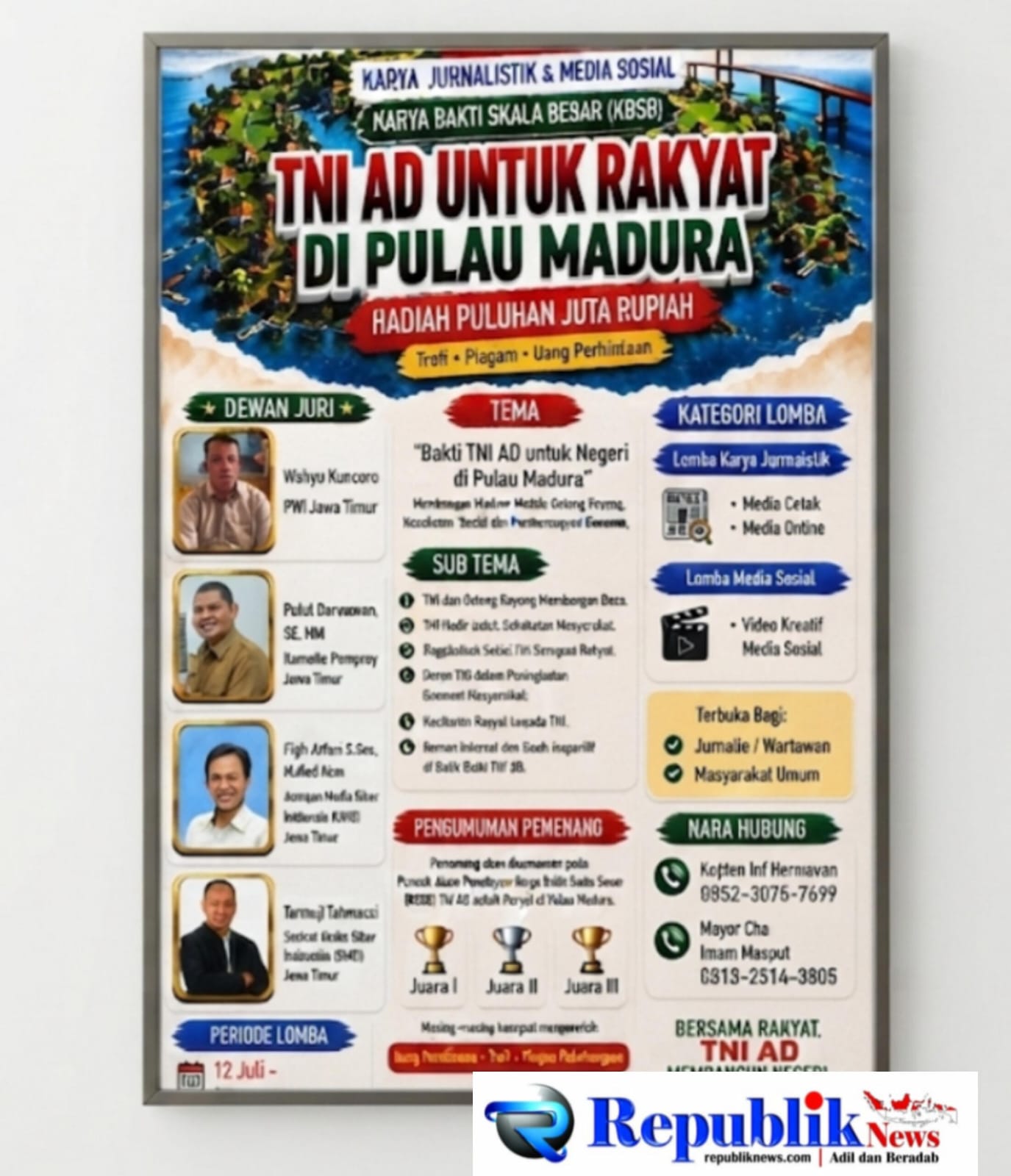 Foto : Korem 084/Bhaskara Jaya menggelar lomba karya jurnalistik dan media sosial.