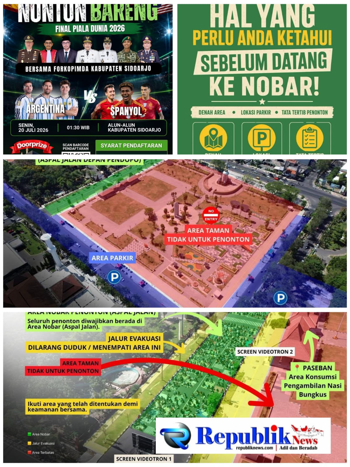 Foto : Pemkab Sidoarjo ajak warga nobar final Piala Dunia 2026.