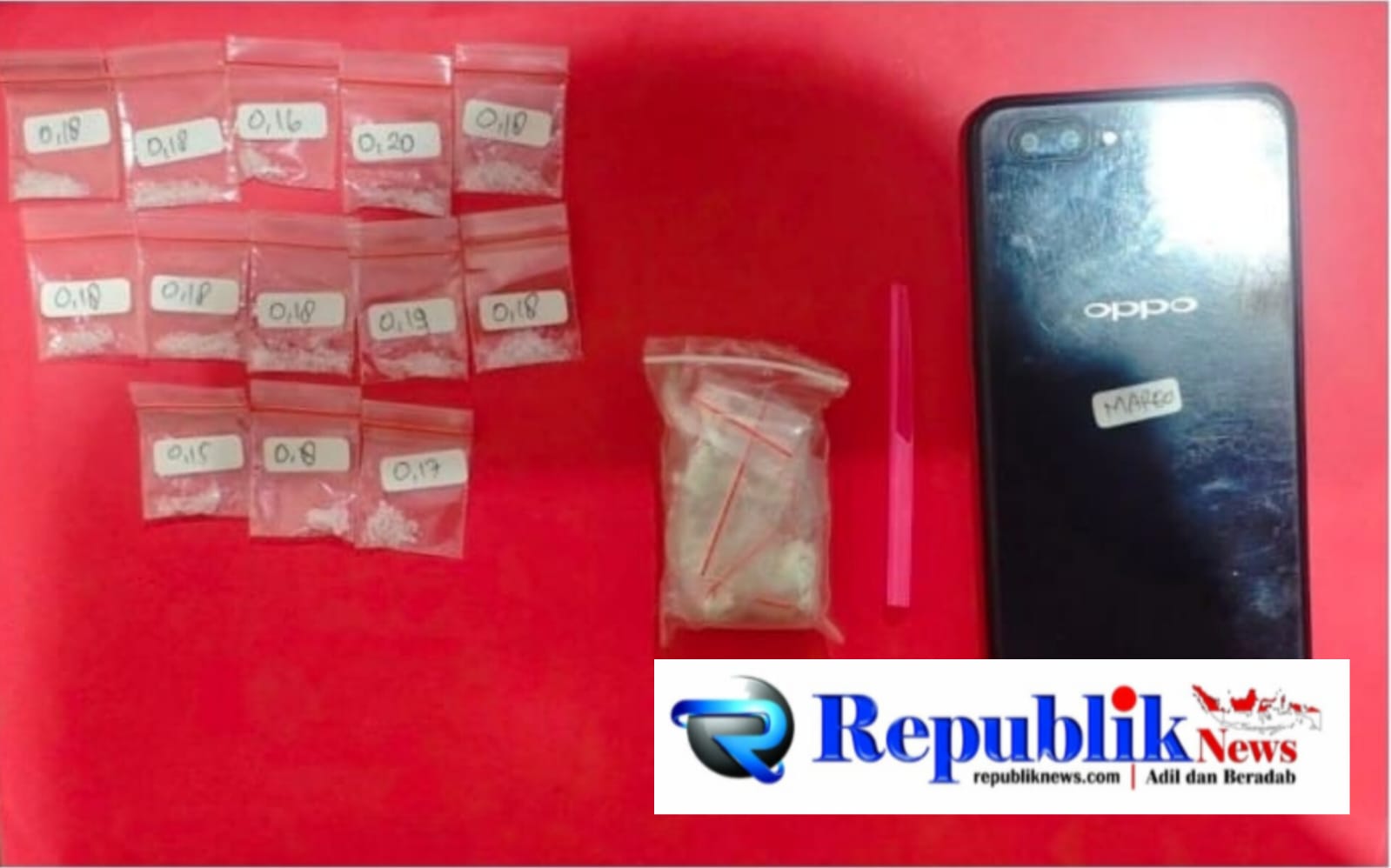 Foto : Barang bukti yang diamankan polisi.