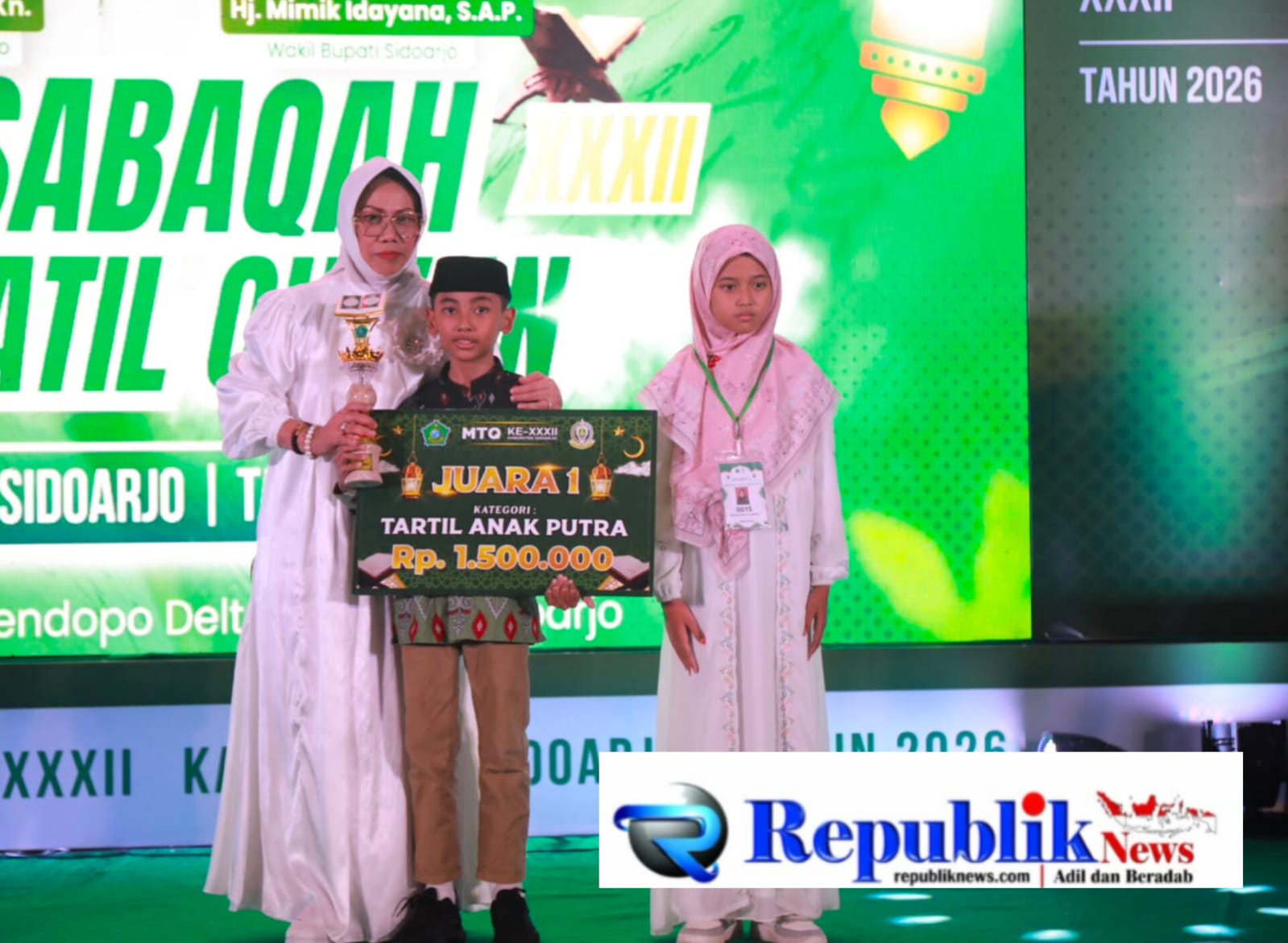Foto : Kecamatan Gedangan juara umum MTQ ke-32.