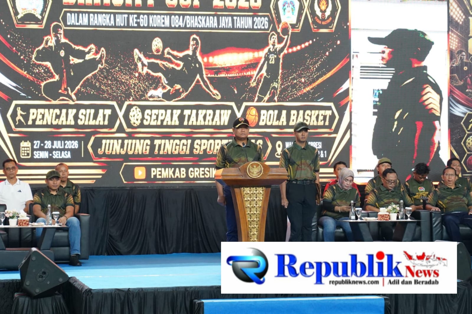 Foto : Danrem 084/Bhaskara Jaya Brigjen TNI Kohir pimpin Upacara pembukaan BHAJAY CUP 2026.