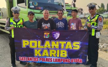 Satlantas Polres Lampung Utara Gelar “Polantas Karib”, Edukasi Keselamatan untuk Ojol dan Pengemudi Truk